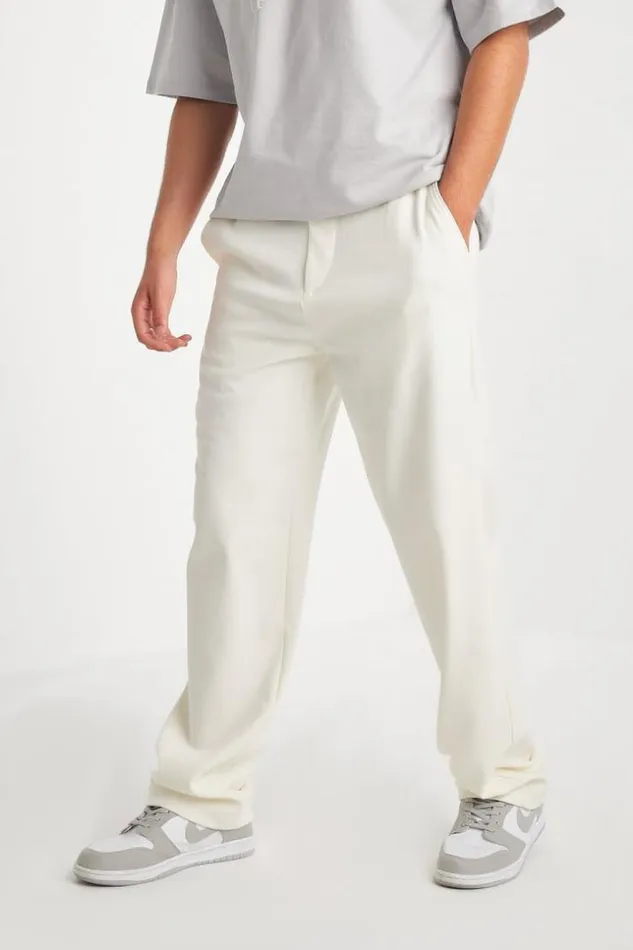 Men Pantalon cru Coupe Large Ecru Brentiny Paris Pants