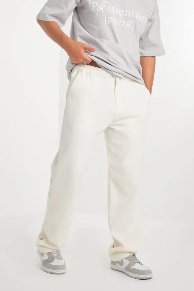 Men Pantalon cru Coupe Large Ecru Brentiny Paris Pants