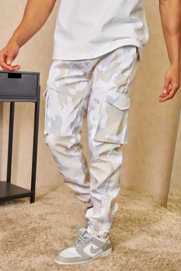 Men Pantalon De Jogging Fluide Cargo Camouflage Beige Beige Brentiny Paris Pants Men Pantalon De Jogging Fluide Cargo Camouflage Beige Beige Brentiny Paris Pants