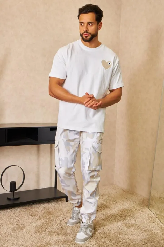 Men Pantalon De Jogging Fluide Cargo Camouflage Beige Beige Brentiny Paris Pants Men Pantalon De Jogging Fluide Cargo Camouflage Beige Beige Brentiny Paris Pants