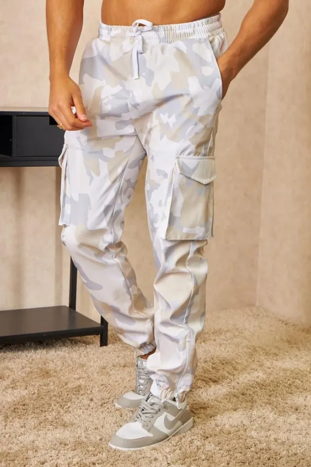 Men Pantalon De Jogging Fluide Cargo Camouflage Beige Beige Brentiny Paris Pants Men Pantalon De Jogging Fluide Cargo Camouflage Beige Beige Brentiny Paris Pants