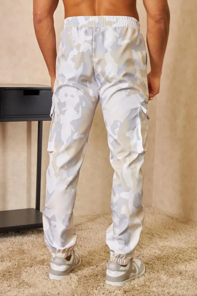 Men Pantalon De Jogging Fluide Cargo Camouflage Beige Beige Brentiny Paris Pants Men Pantalon De Jogging Fluide Cargo Camouflage Beige Beige Brentiny Paris Pants