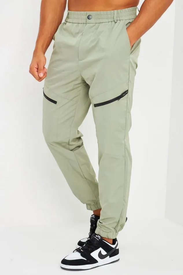 Men Pantalon De Jogging Kaki Zipp Khaki Brentiny Paris Pants