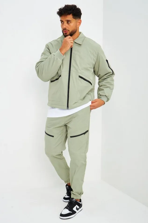 Men Pantalon De Jogging Kaki Zipp Khaki Brentiny Paris Pants