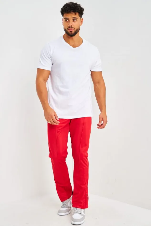 Men Pantalon De Jogging Rouge Satin Zipp Aux Chevilles Red Brentiny Paris Pants Men Pantalon De Jogging Rouge Satin Zipp Aux Chevilles Red Brentiny Paris Pants
