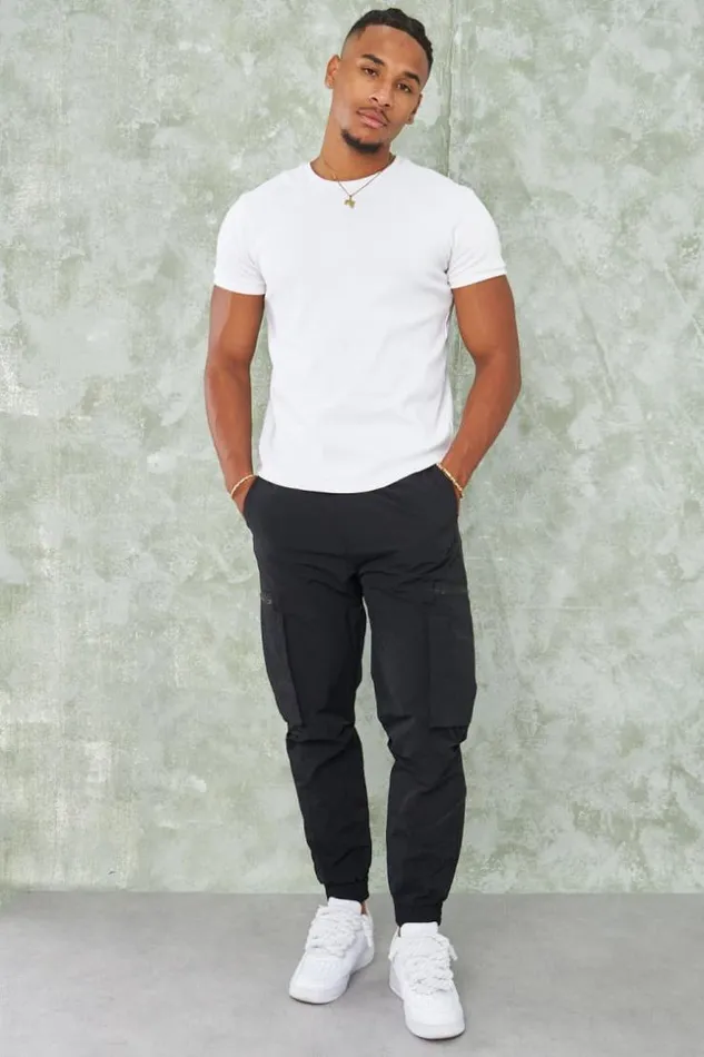 Men Pantalon Noir En Toile Poches Black Brentiny Paris Pants
