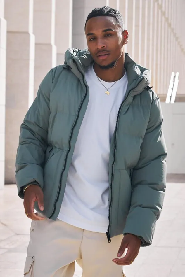Men Parka Verte Capuche MiLongue Green Brentiny Paris Parkas And Down Jackets