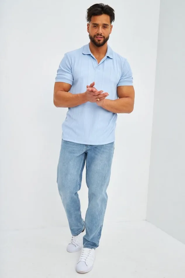 Men Polo Ctel Bleu Clair Blue Brentiny Paris Polo Shirts