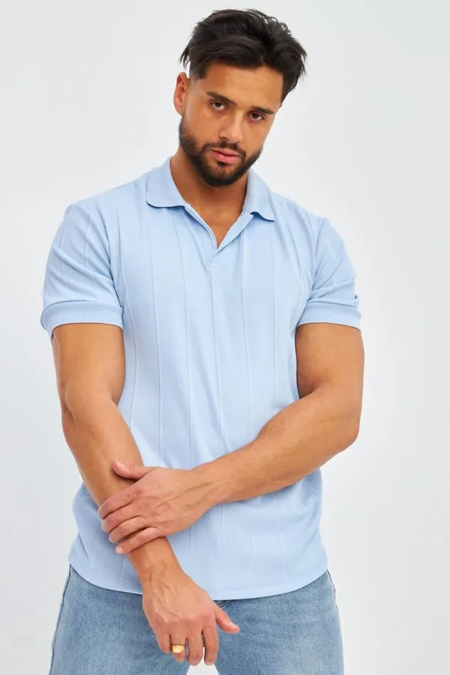 Men Polo Ctel Bleu Clair Blue Brentiny Paris Polo Shirts