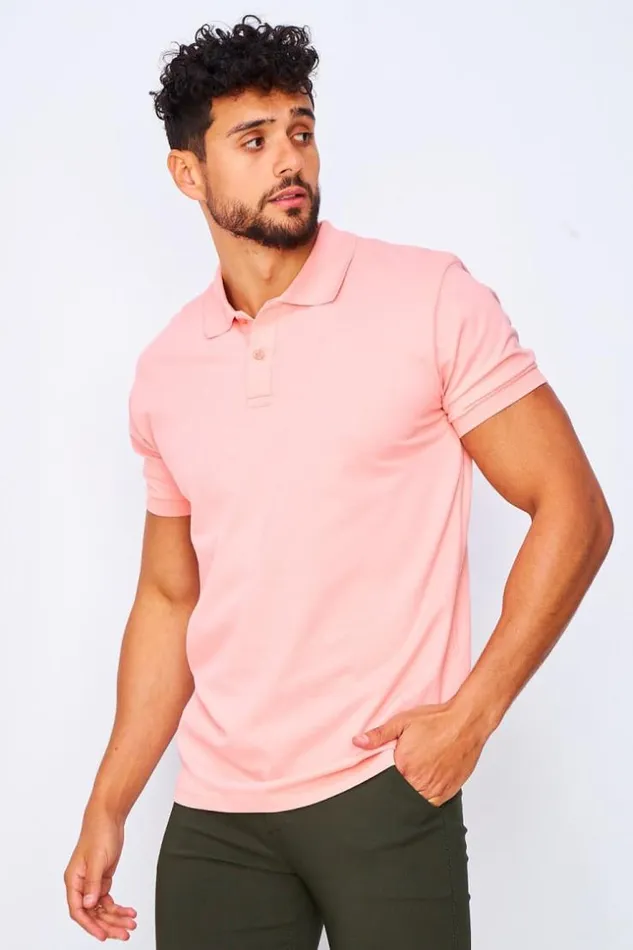 Men Polo TShirt In Pink Pink Brentiny Paris Polo Shirts