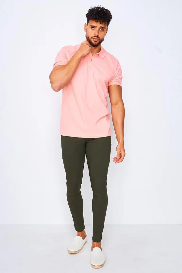 Men Polo TShirt In Pink Pink Brentiny Paris Polo Shirts