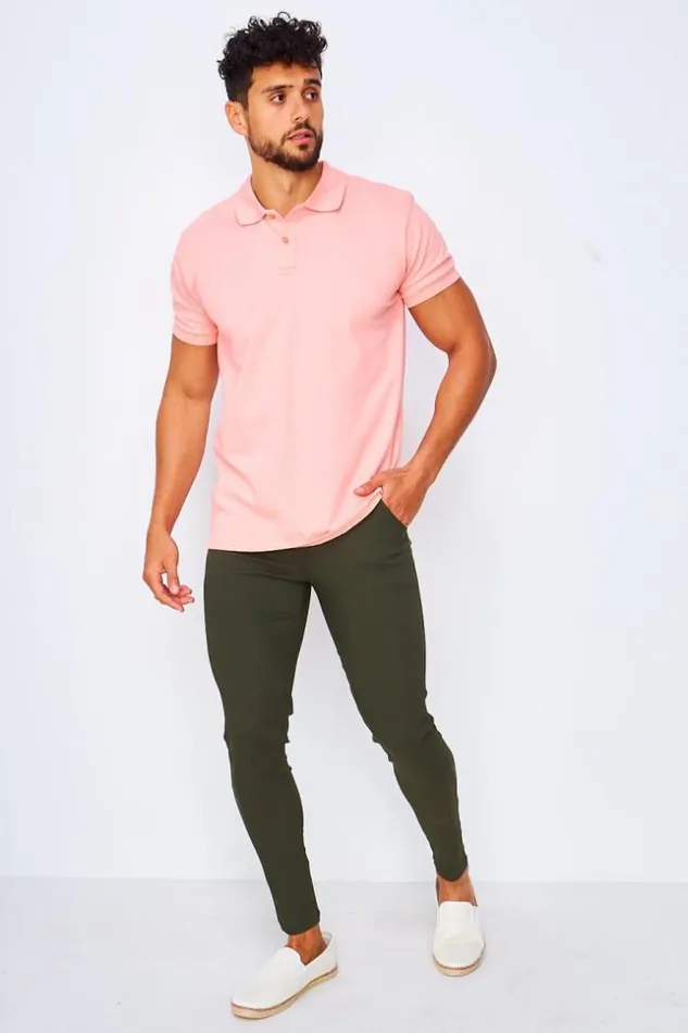 Men Polo TShirt In Pink Pink Brentiny Paris Polo Shirts