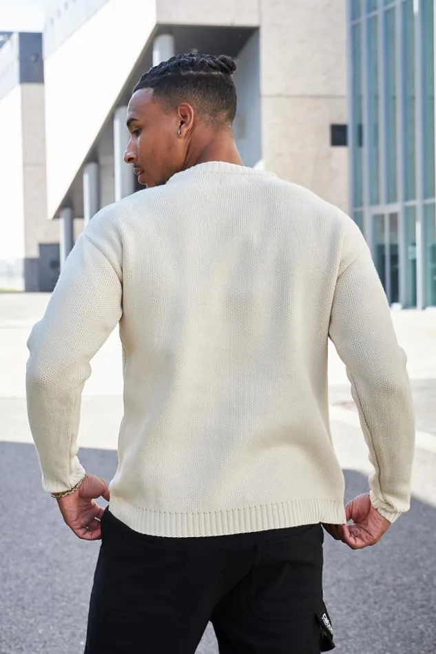 Men Pull Beige En Maille Logo 034H034 Orange Beige Brentiny Paris Sweatshirts and Pullovers Men Pull Beige En Maille Logo 034H034 Orange Beige Brentiny Paris Sweatshirts and Pullovers