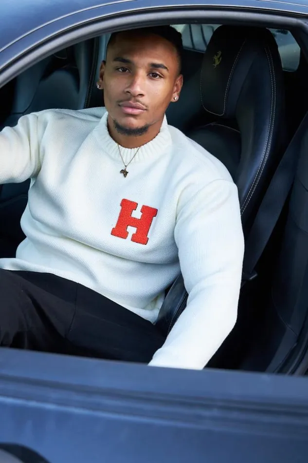 Men Pull Blanc En Maille Logo 034H034 Orange White Brentiny Paris Sweatshirts and Pullovers Men Pull Blanc En Maille Logo 034H034 Orange White Brentiny Paris Sweatshirts and Pullovers