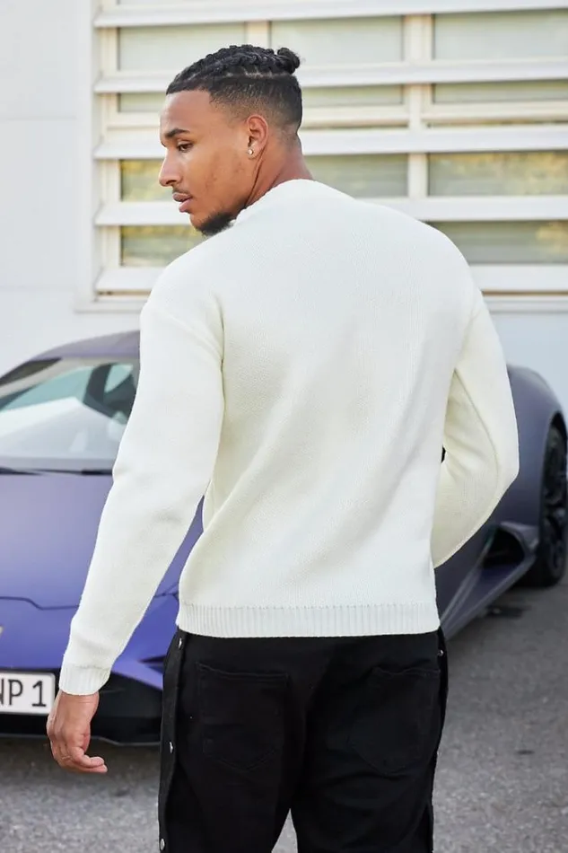Men Pull Blanc En Maille Logo 034H034 Orange White Brentiny Paris Sweatshirts and Pullovers Men Pull Blanc En Maille Logo 034H034 Orange White Brentiny Paris Sweatshirts and Pullovers