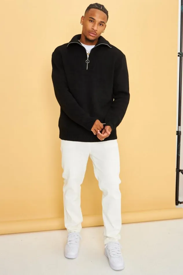 Men Pull Noir Col Montant Zipp Black Brentiny Paris Sweatshirts and Pullovers Men Pull Noir Col Montant Zipp Black Brentiny Paris Sweatshirts and Pullovers