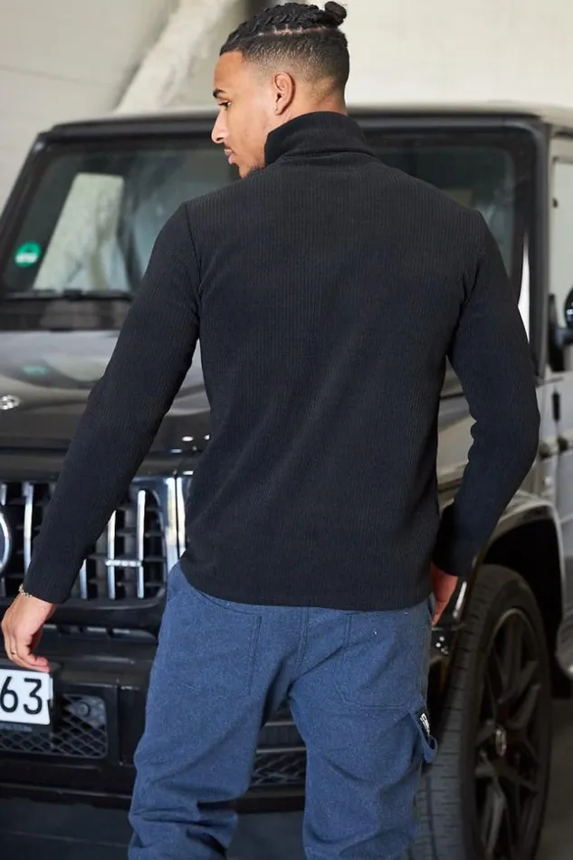 Men Pull Noir Col Roul En Velours Ctel Black Brentiny Paris Sweatshirts and Pullovers Men Pull Noir Col Roul En Velours Ctel Black Brentiny Paris Sweatshirts and Pullovers
