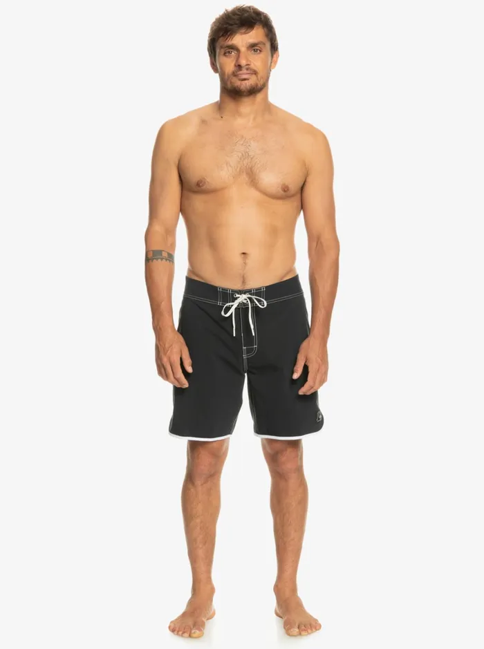 Men Quiksilver Boardshorts Original Scallop 18034 Boardshorts Black Men Quiksilver Boardshorts Original Scallop 18034 Boardshorts Black