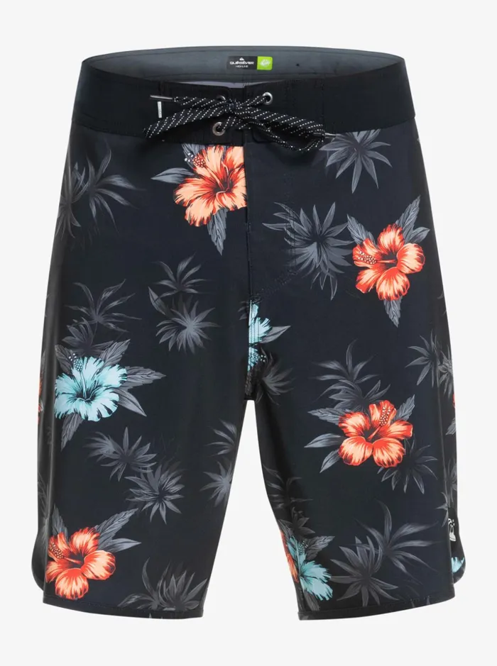 Men Quiksilver Boardshorts SurfSilk Scallop 19034 Boardshorts Black Men Quiksilver Boardshorts SurfSilk Scallop 19034 Boardshorts Black