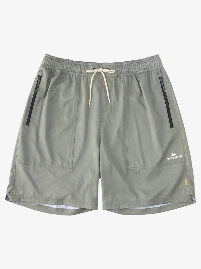 Men Quiksilver Boardshorts Waterman Scout Zipper Amphibian 20034 Boardshorts Dusty Olive