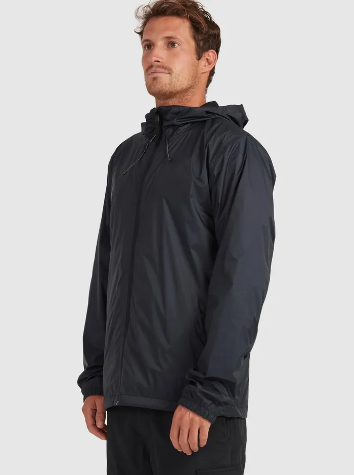 Men Quiksilver Jackets Watermans Waterwind Waterproof Rain Jacket Black Men Quiksilver Jackets Watermans Waterwind Waterproof Rain Jacket Black