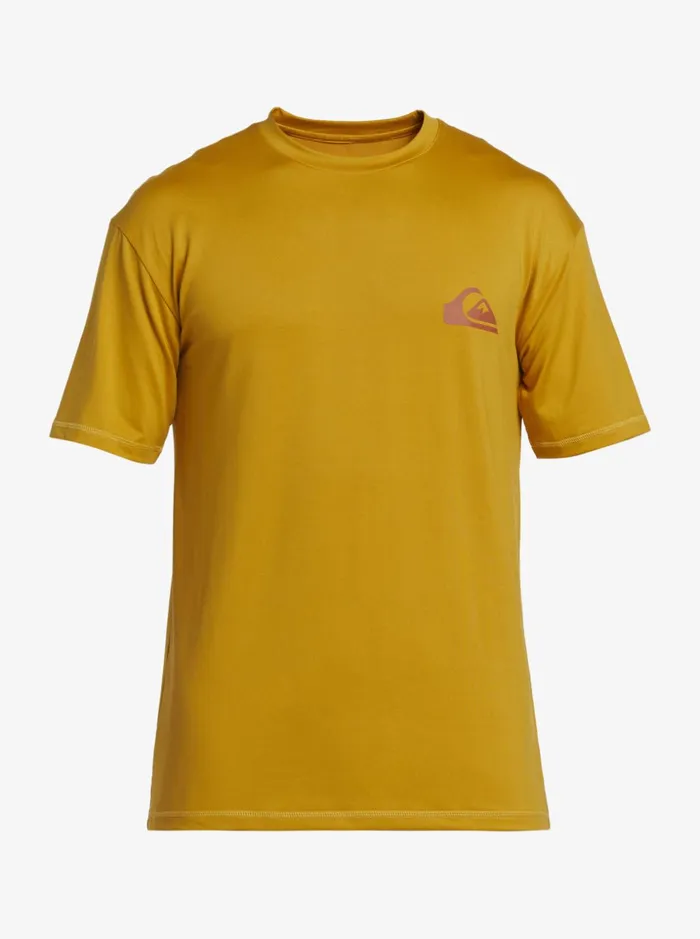 Men Quiksilver Rashguards Mix Session UPF 50 Short Sleeve Surf Tee Wheat