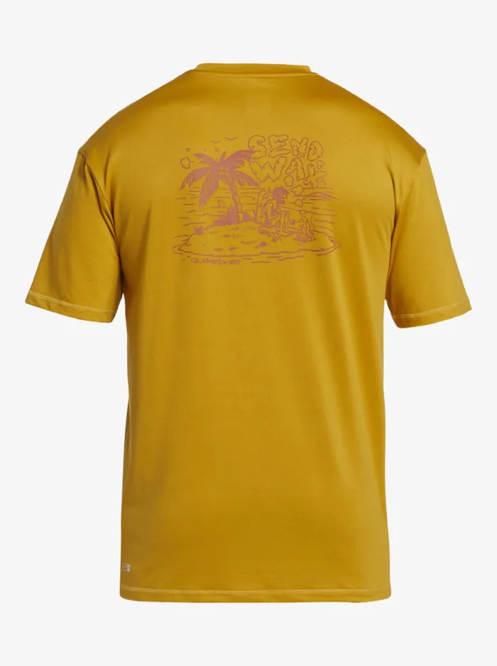 Men Quiksilver Rashguards Mix Session UPF 50 Short Sleeve Surf Tee Wheat Men Quiksilver Rashguards Mix Session UPF 50 Short Sleeve Surf Tee Wheat