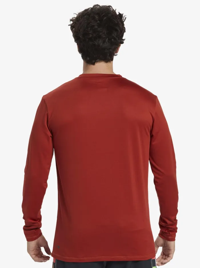 Men Quiksilver Rashguards Omni Session Long Sleeve Upf 50 Surf TShirt Red Ochre Men Quiksilver Rashguards Omni Session Long Sleeve Upf 50 Surf TShirt Red Ochre