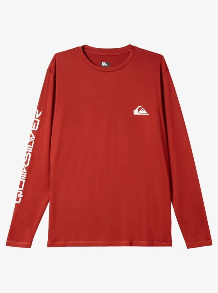 Men Quiksilver Rashguards Omni Session Long Sleeve Upf 50 Surf TShirt Red Ochre Men Quiksilver Rashguards Omni Session Long Sleeve Upf 50 Surf TShirt Red Ochre