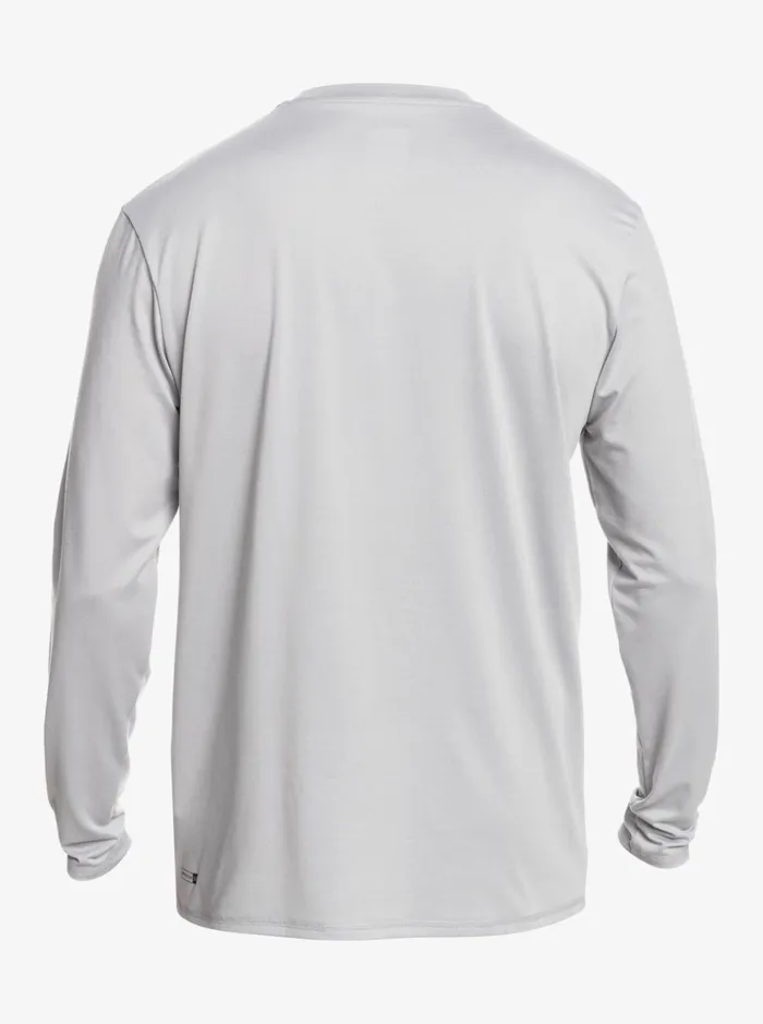Men Quiksilver Rashguards Solid Streak Long Sleeve UPF 50 Surf Tee Sleet Men Quiksilver Rashguards Solid Streak Long Sleeve UPF 50 Surf Tee Sleet