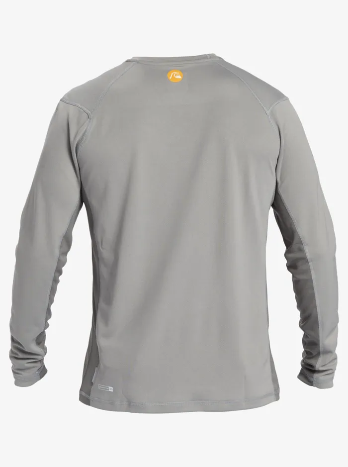 Men Quiksilver Rashguards Waterman Bamboo Check 2 UPF 50 Long Sleeve Surf Tee Sharkskin Men Quiksilver Rashguards Waterman Bamboo Check 2 UPF 50 Long Sleeve Surf Tee Sharkskin