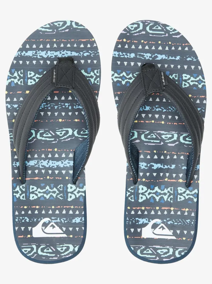 Men Quiksilver Sandals Carver Print Sandals Blueblueblack Men Quiksilver Sandals Carver Print Sandals Blueblueblack