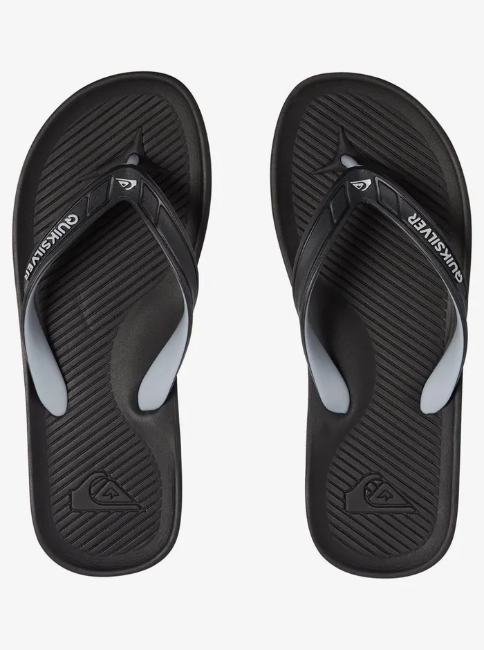 Men Quiksilver Sandals Haleiwa FlipFlops Blackgreyblack Men Quiksilver Sandals Haleiwa FlipFlops Blackgreyblack