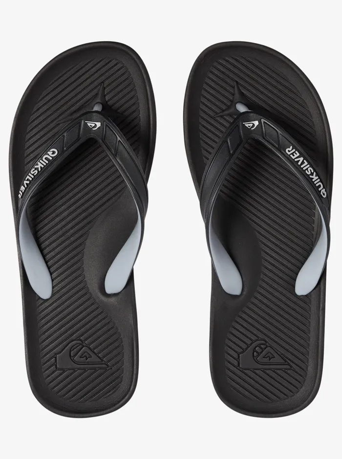 Men Quiksilver Sandals Haleiwa FlipFlops Blackgreyblack Men Quiksilver Sandals Haleiwa FlipFlops Blackgreyblack
