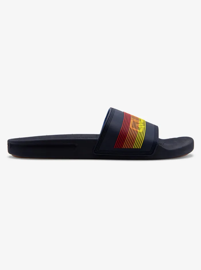 Men Quiksilver Sandals Rivi Wordmark Slide Slider Sandals Blue 2 Men Quiksilver Sandals Rivi Wordmark Slide Slider Sandals Blue 2