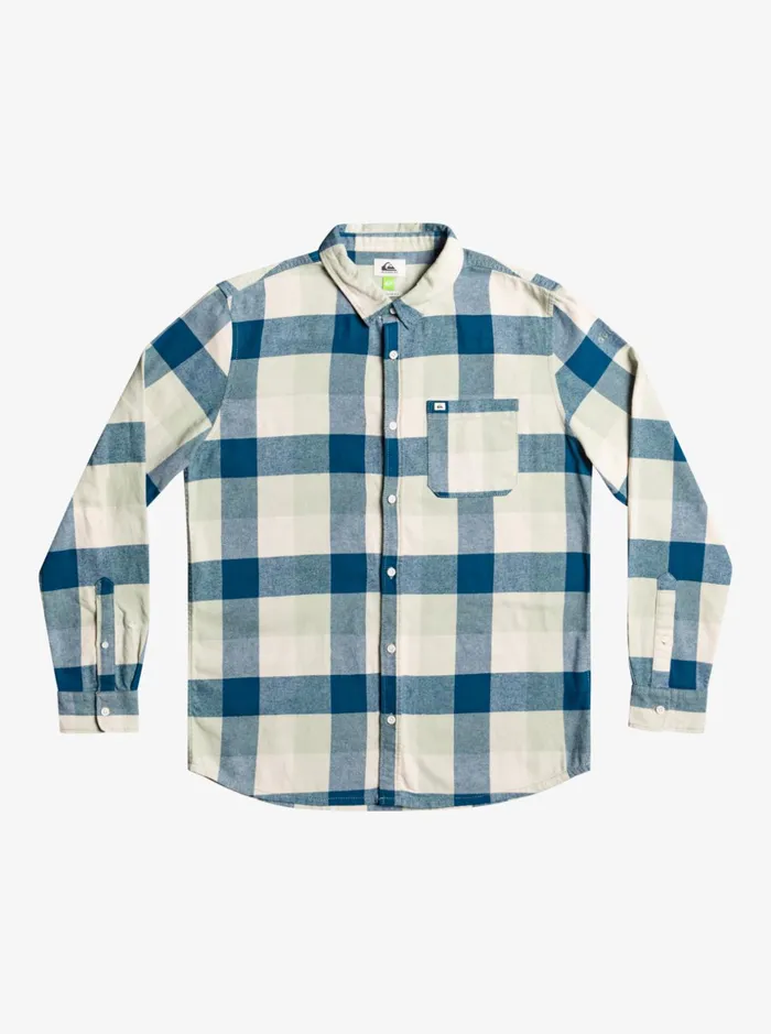 Men Quiksilver Shirts and Polos Motherfly Long Sleeve Flannel Shirt Desert Sage Motherfly