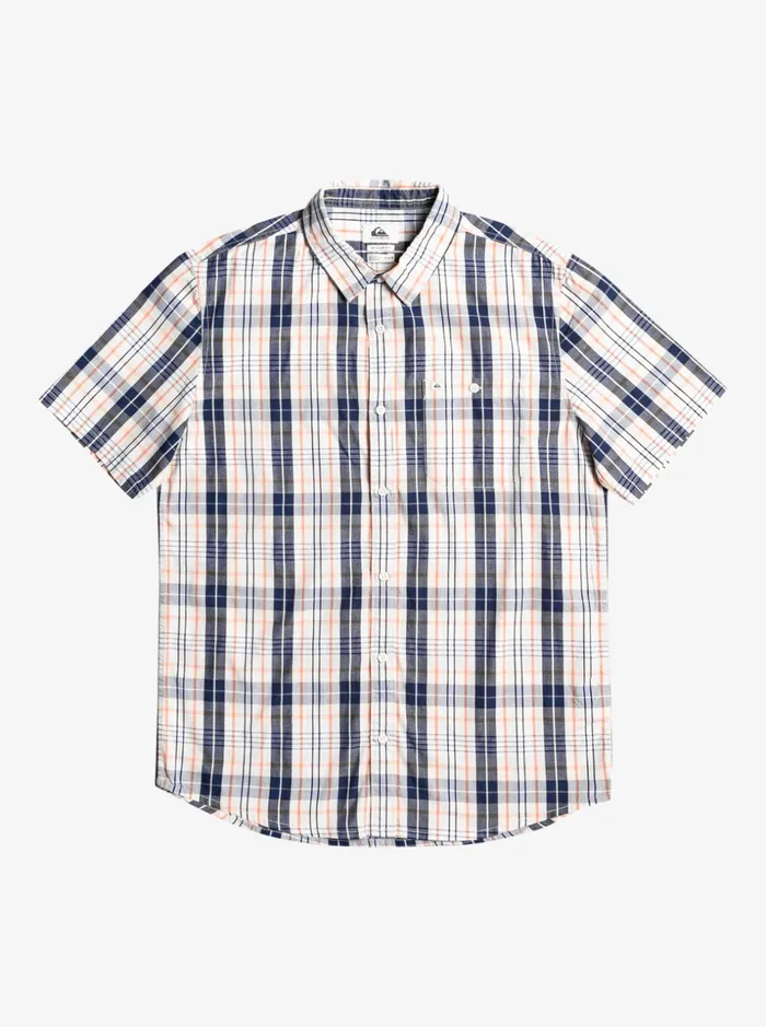 Men Quiksilver Shirts and Polos New Swinton Short Sleeve Shirt Birch Swinton