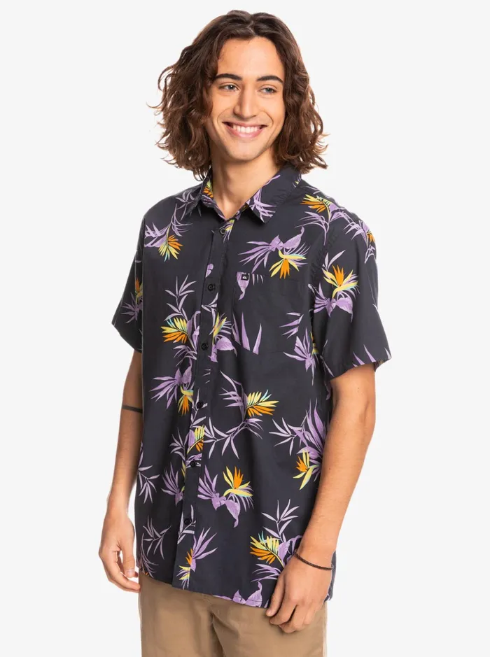 Men Quiksilver Shirts and Polos Offline Stretch Short Sleeve Shirt Tarmac Offline Stretch Men Quiksilver Shirts and Polos Offline Stretch Short Sleeve Shirt Tarmac Offline Stretch
