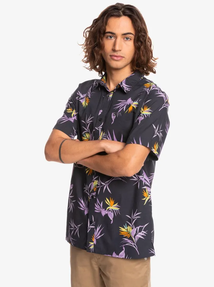 Men Quiksilver Shirts and Polos Offline Stretch Short Sleeve Shirt Tarmac Offline Stretch Men Quiksilver Shirts and Polos Offline Stretch Short Sleeve Shirt Tarmac Offline Stretch