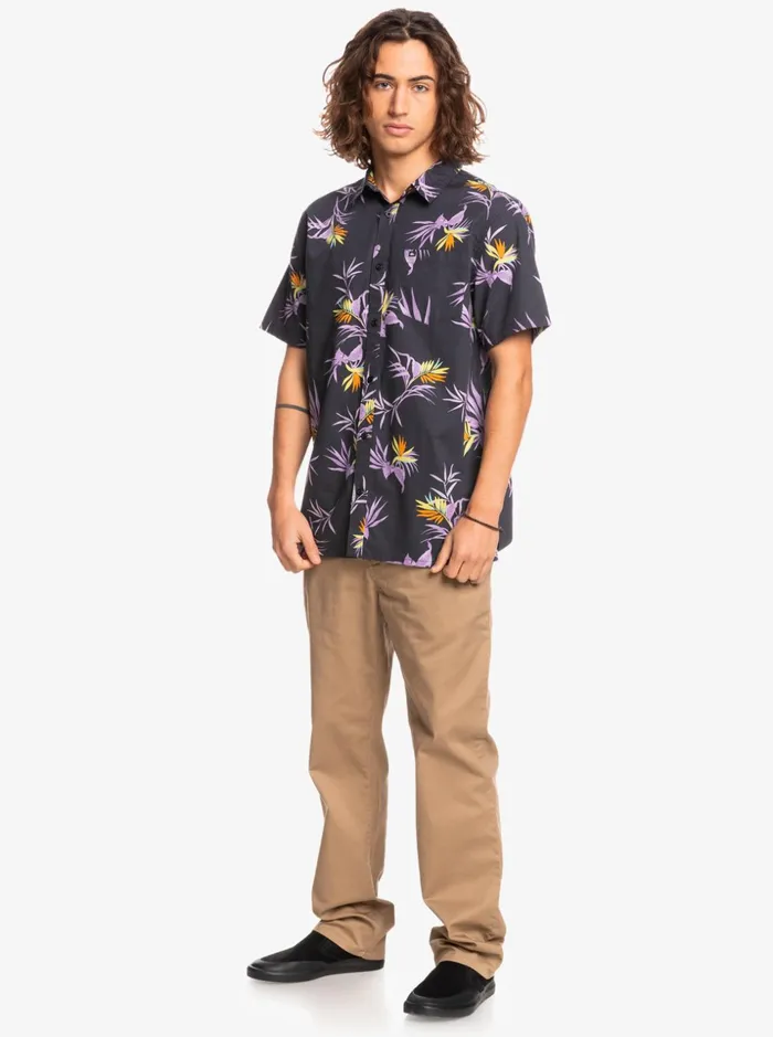 Men Quiksilver Shirts and Polos Offline Stretch Short Sleeve Shirt Tarmac Offline Stretch Men Quiksilver Shirts and Polos Offline Stretch Short Sleeve Shirt Tarmac Offline Stretch