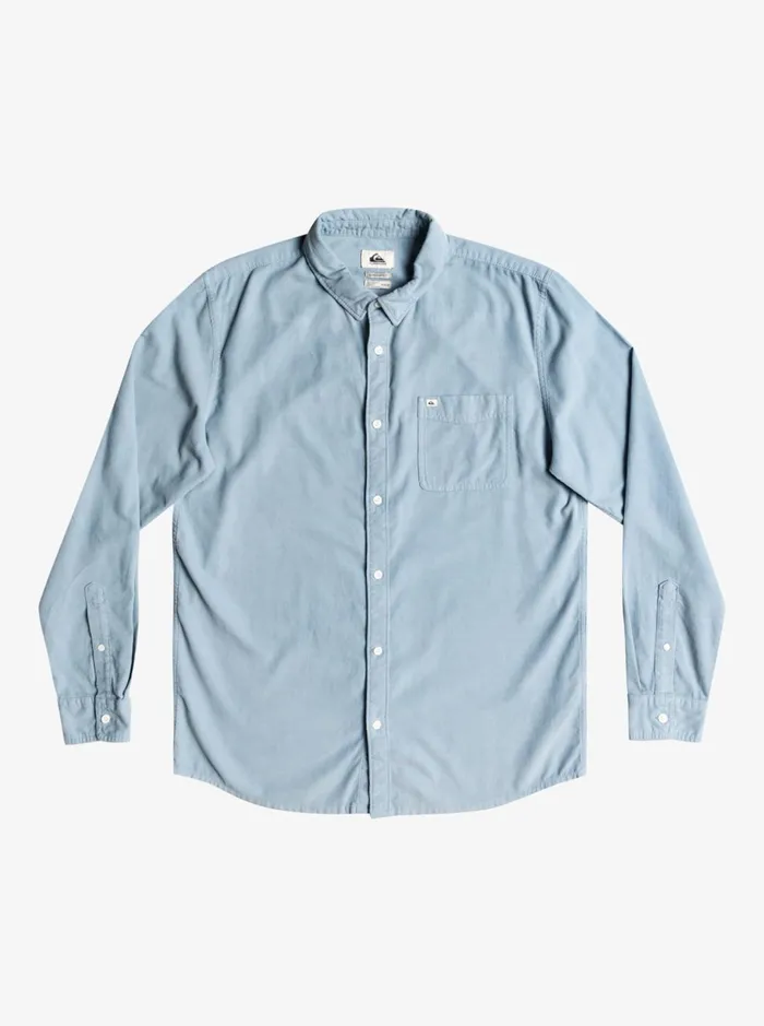 Men Quiksilver Shirts and Polos Smoke Trail Long Sleeve Shirt Ashley Blue