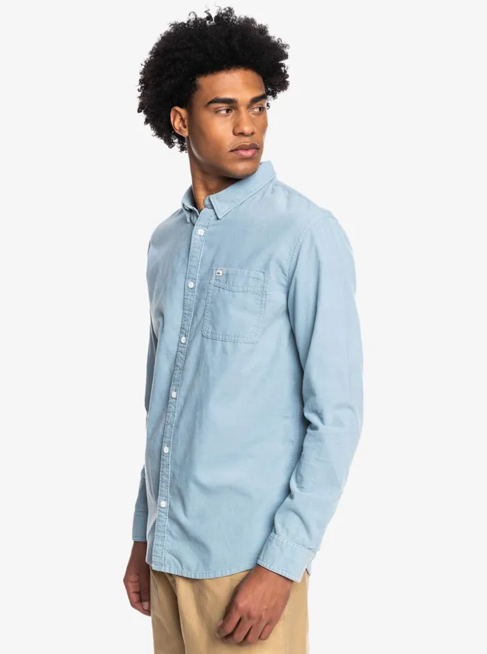 Men Quiksilver Shirts and Polos Smoke Trail Long Sleeve Shirt Ashley Blue Men Quiksilver Shirts and Polos Smoke Trail Long Sleeve Shirt Ashley Blue