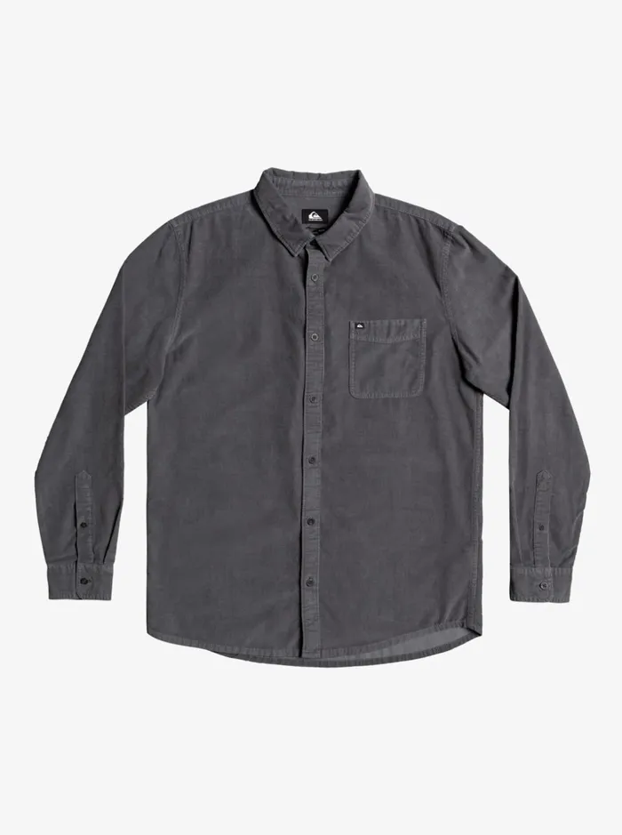 Men Quiksilver Shirts and Polos Smoke Trail Long Sleeve Shirt Iron Gate