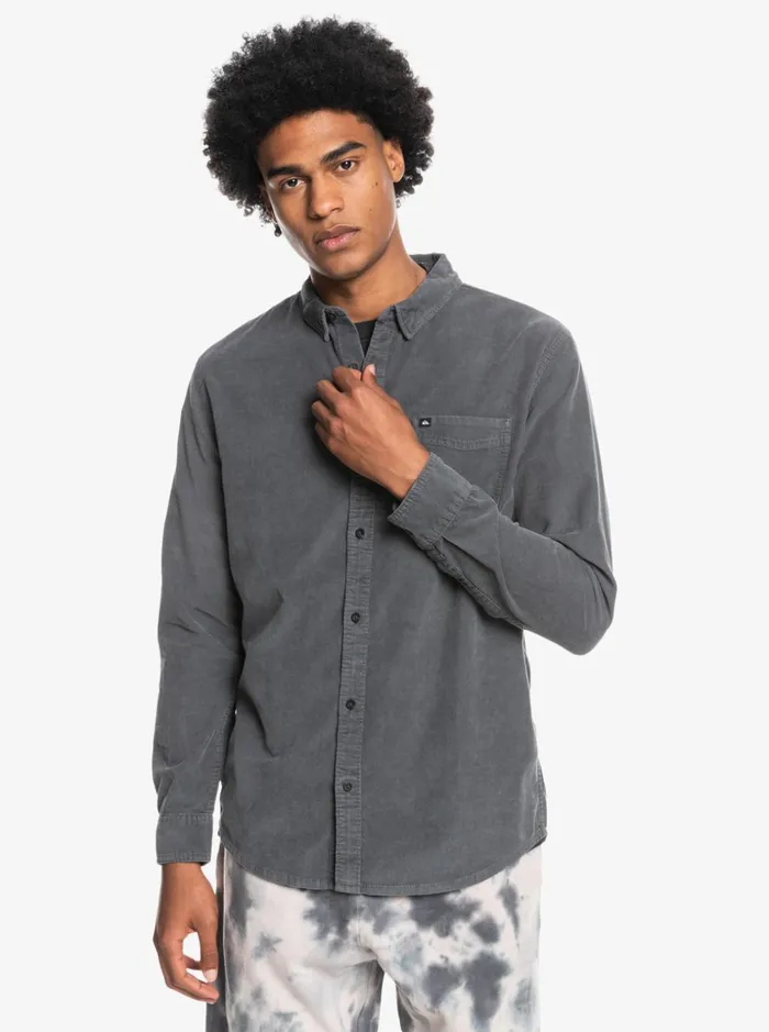 Men Quiksilver Shirts and Polos Smoke Trail Long Sleeve Shirt Iron Gate Men Quiksilver Shirts and Polos Smoke Trail Long Sleeve Shirt Iron Gate