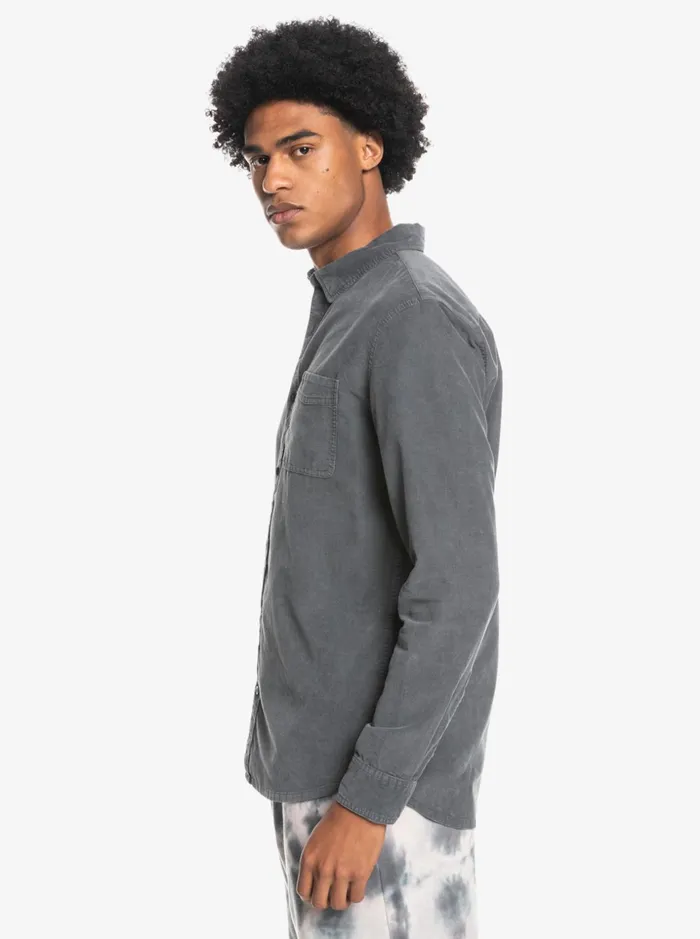 Men Quiksilver Shirts and Polos Smoke Trail Long Sleeve Shirt Iron Gate Men Quiksilver Shirts and Polos Smoke Trail Long Sleeve Shirt Iron Gate