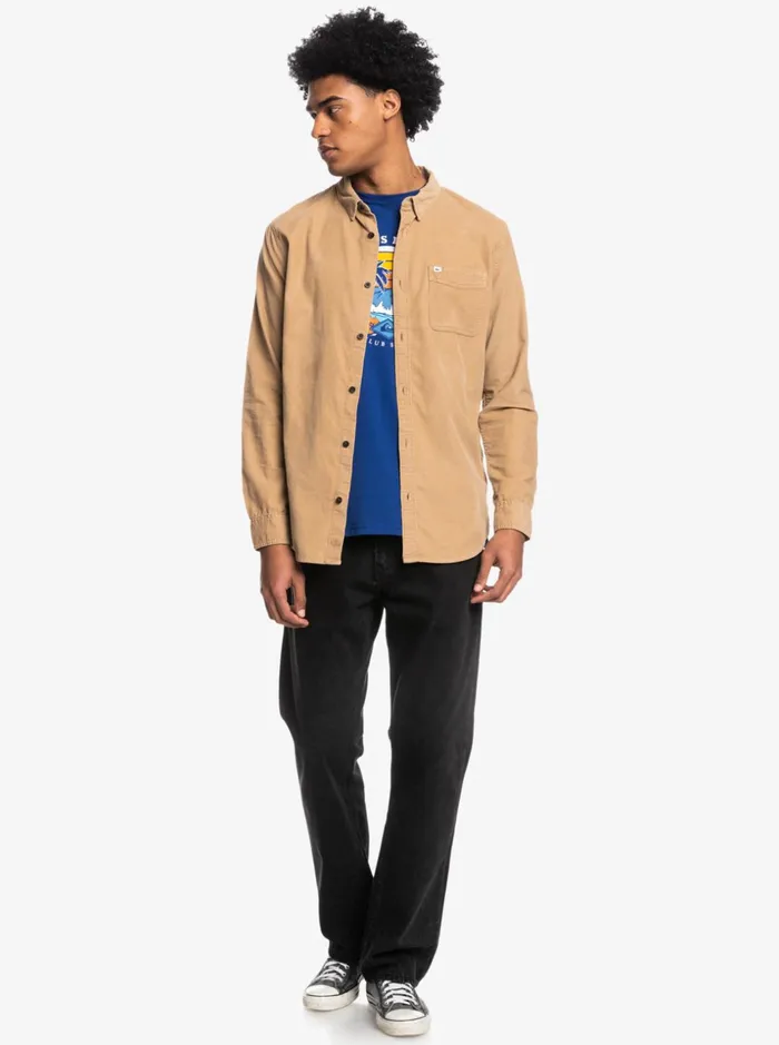 Men Quiksilver Shirts and Polos Smoke Trail Long Sleeve Shirt Tannin Men Quiksilver Shirts and Polos Smoke Trail Long Sleeve Shirt Tannin