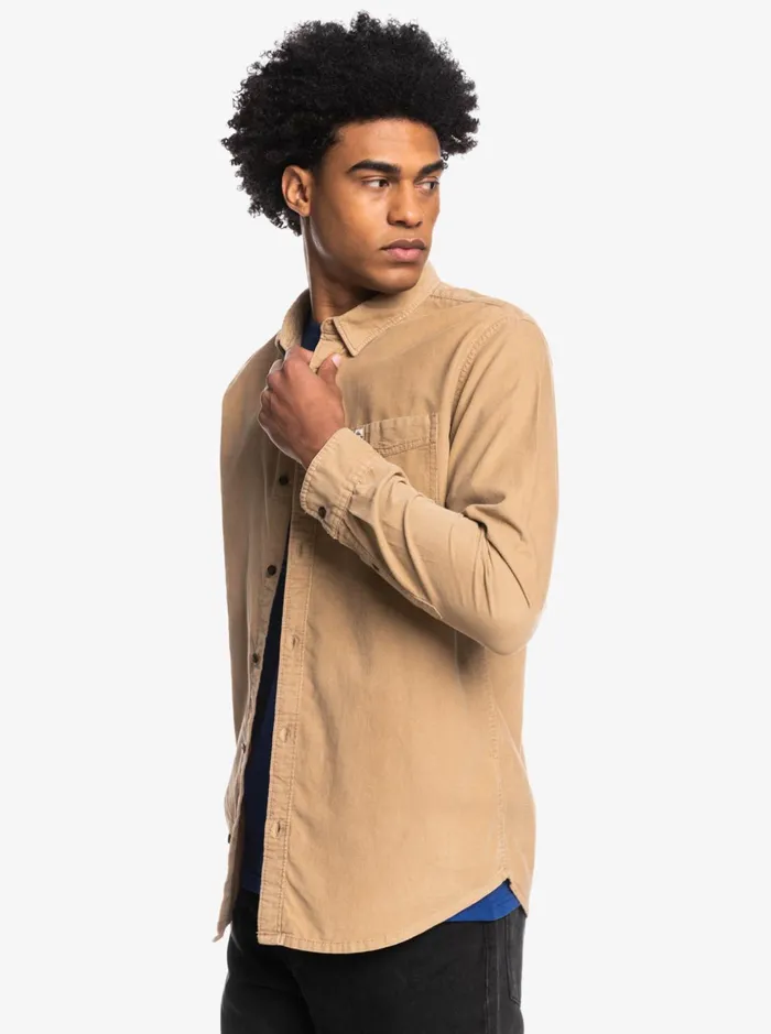 Men Quiksilver Shirts and Polos Smoke Trail Long Sleeve Shirt Tannin Men Quiksilver Shirts and Polos Smoke Trail Long Sleeve Shirt Tannin