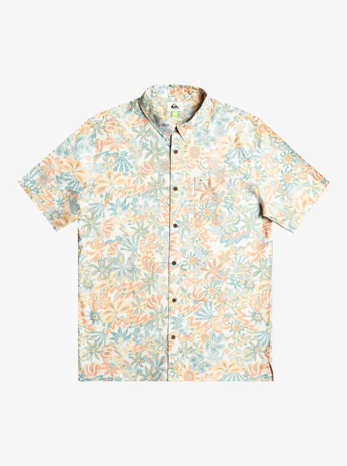 Men Quiksilver Shirts and Polos Surfadelica Short Sleeve Shirt Birch Surfadelica