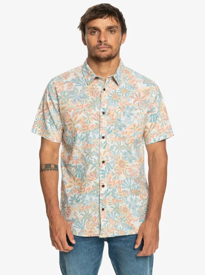 Men Quiksilver Shirts and Polos Surfadelica Short Sleeve Shirt Birch Surfadelica Men Quiksilver Shirts and Polos Surfadelica Short Sleeve Shirt Birch Surfadelica