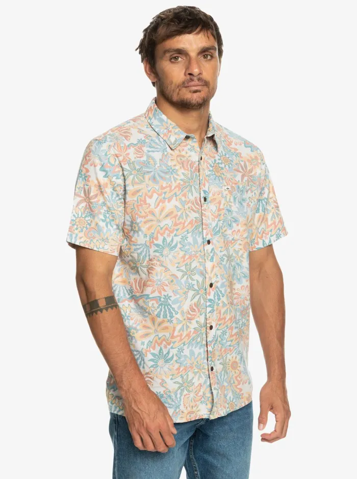Men Quiksilver Shirts and Polos Surfadelica Short Sleeve Shirt Birch Surfadelica Men Quiksilver Shirts and Polos Surfadelica Short Sleeve Shirt Birch Surfadelica